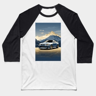 Japanese Blue Sports Car Poster Baseball T-Shirt